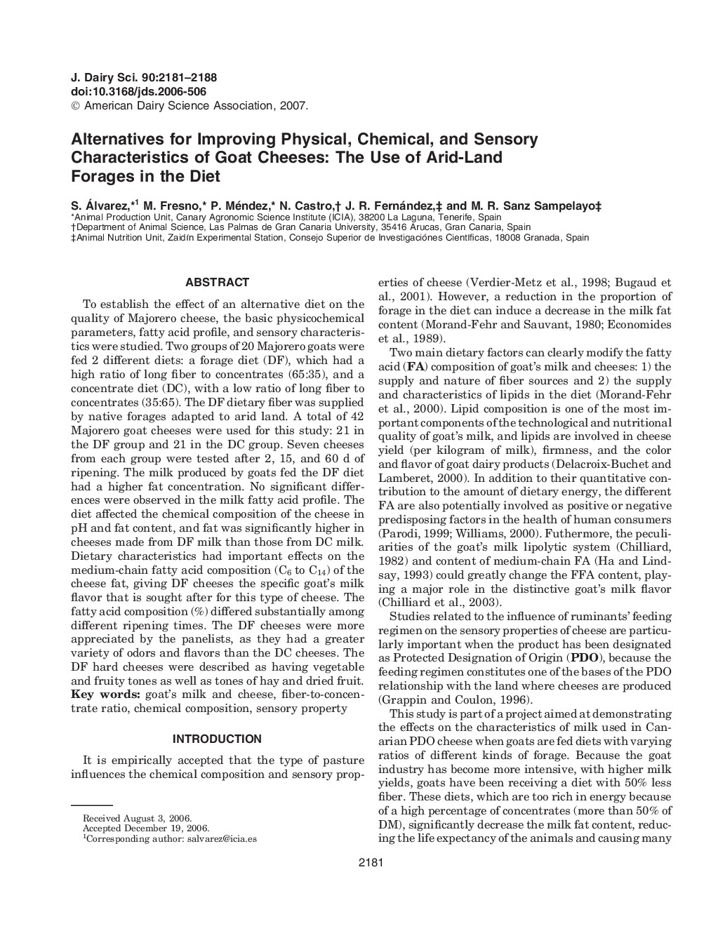 عکس صفحه اول مقاله: Alternatives for Improving Physical, Chemical, and Sensory Characteristics of Goat Cheeses: The Use of Arid-Land Forages in the Diet Alternatives for Improving Physical, Chemical, and Sensory Characteristics of Goat Cheeses: The Use of Arid-Land Forages in the Diet