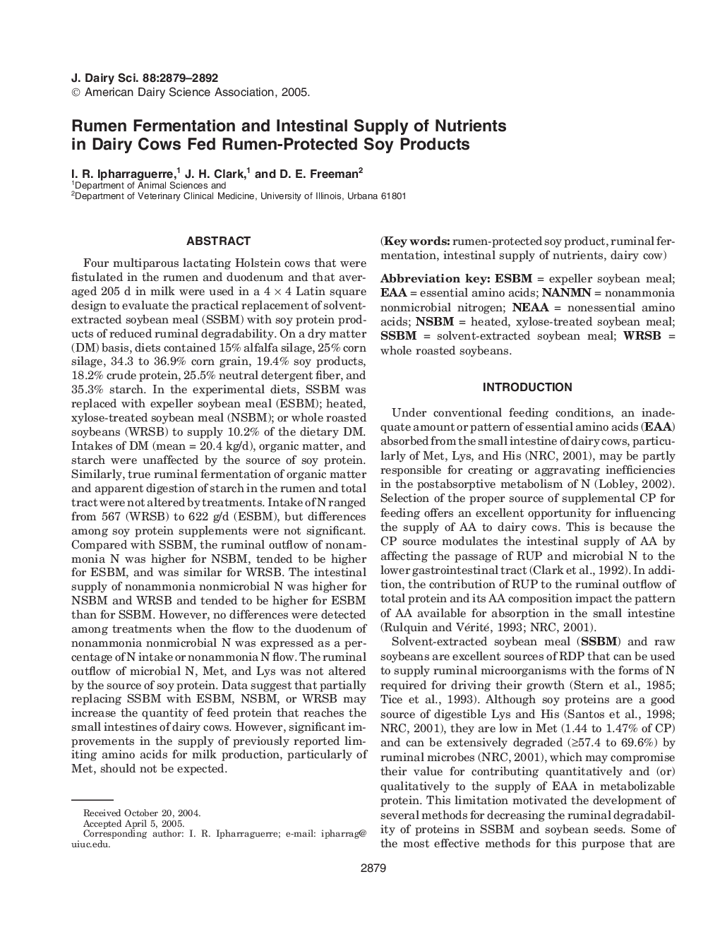 Rumen Fermentation and Intestinal Supply of Nutrients in Dairy Cows Fed Rumen-Protected Soy Products