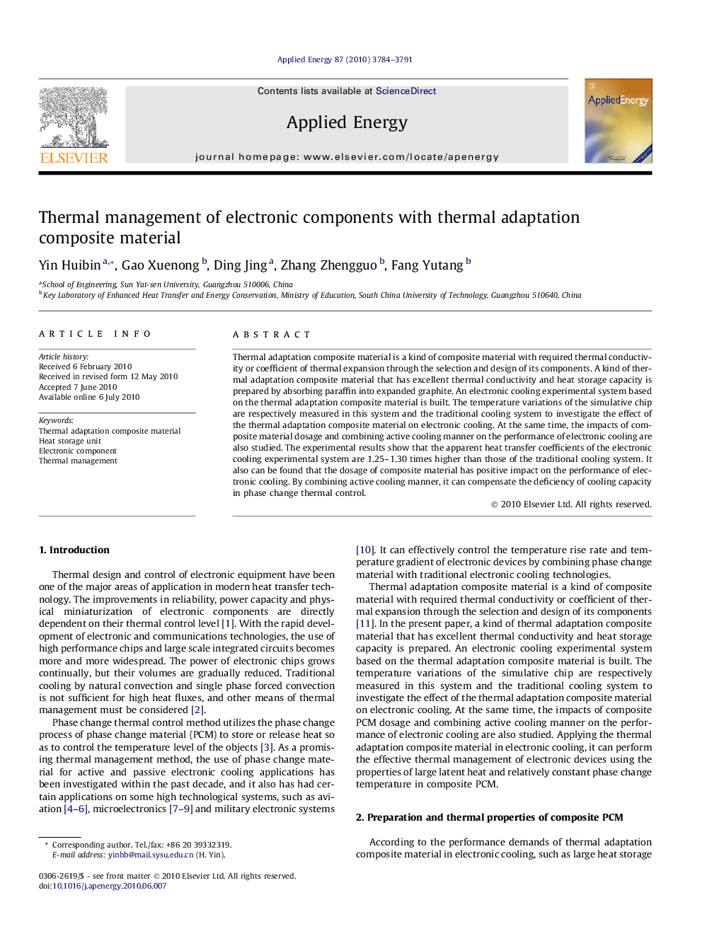 Thermal management of electronic components with thermal adaptation composite material