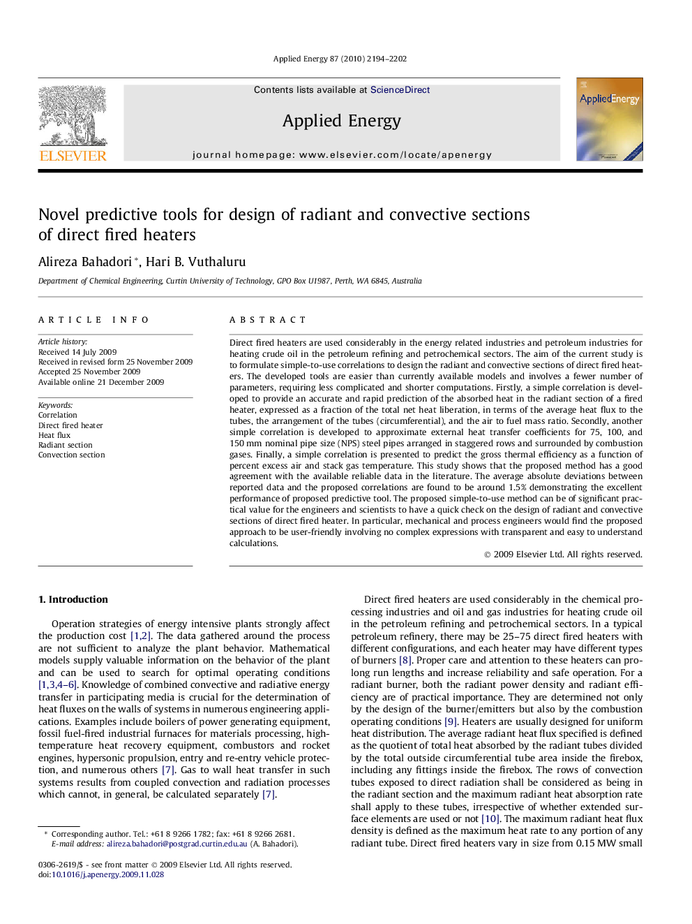 Novel predictive tools for design of radiant and convective sections of direct fired heaters