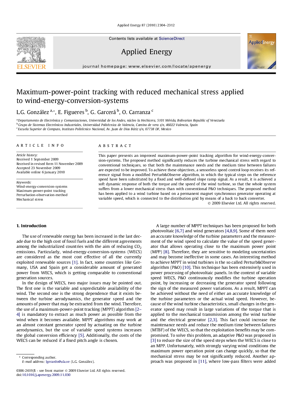 Maximum-power-point tracking with reduced mechanical stress applied to wind-energy-conversion-systems