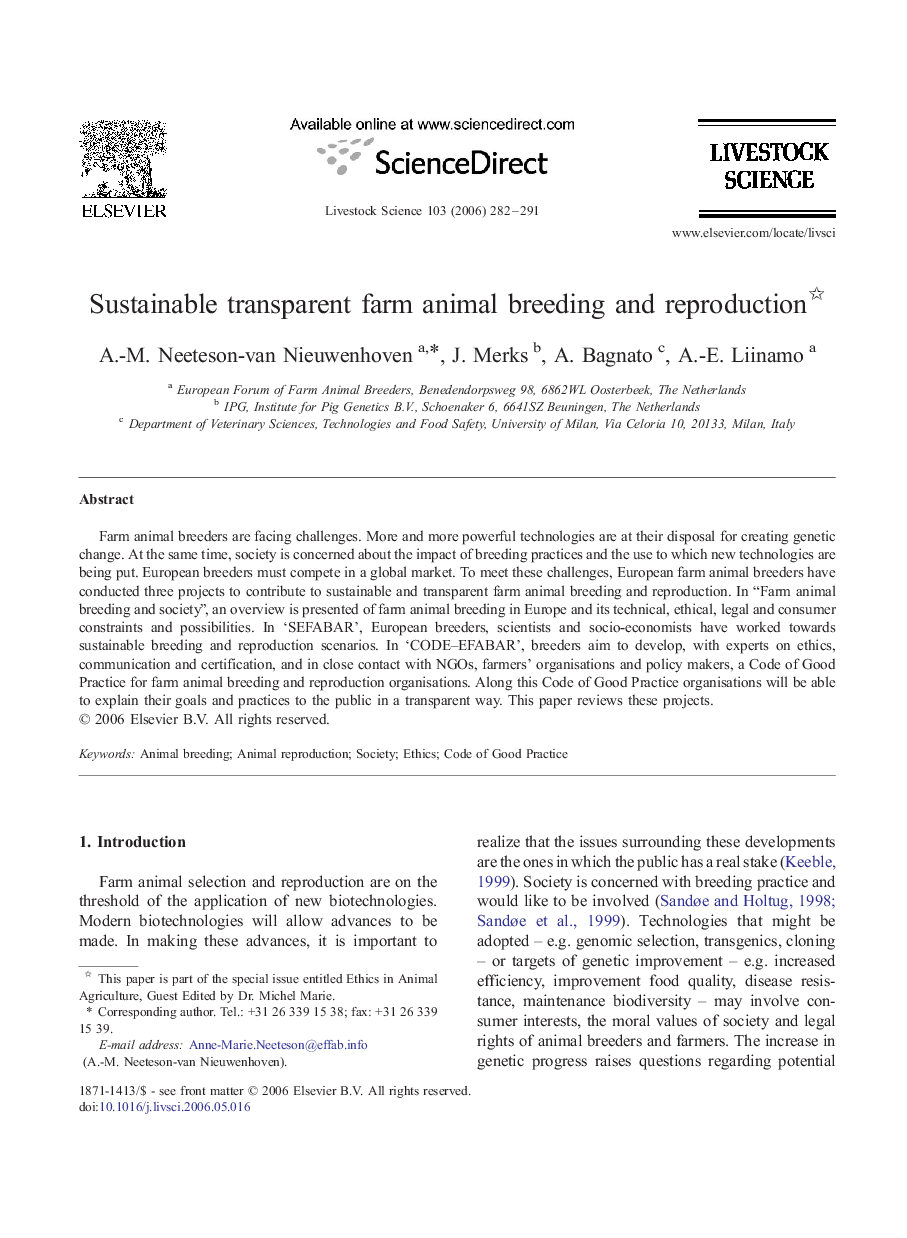 Sustainable transparent farm animal breeding and reproduction 