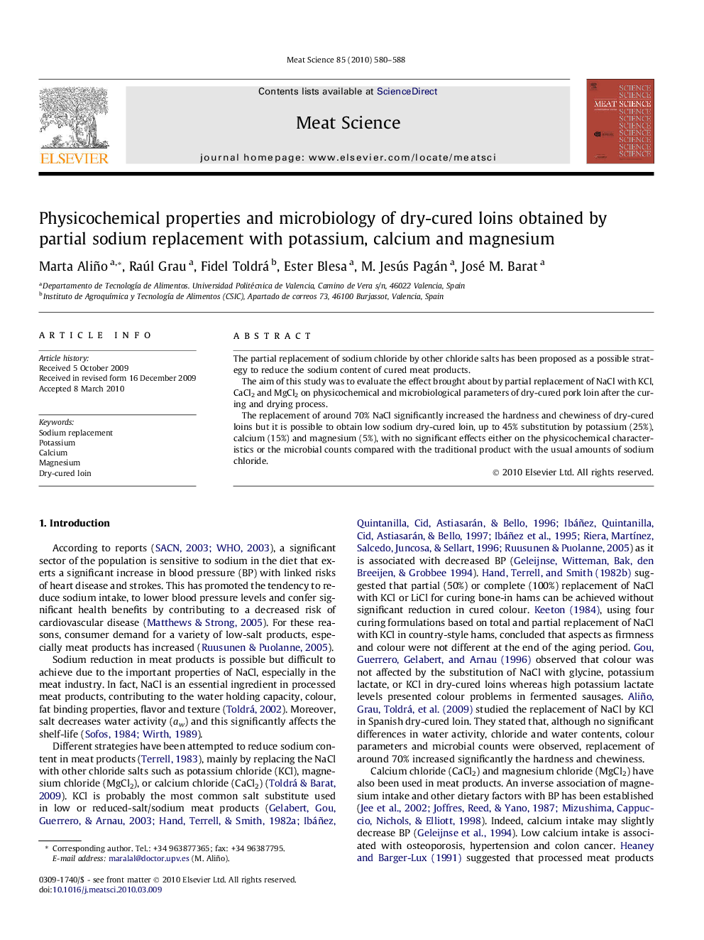 Physicochemical properties and microbiology of dry-cured loins obtained by partial sodium replacement with potassium, calcium and magnesium