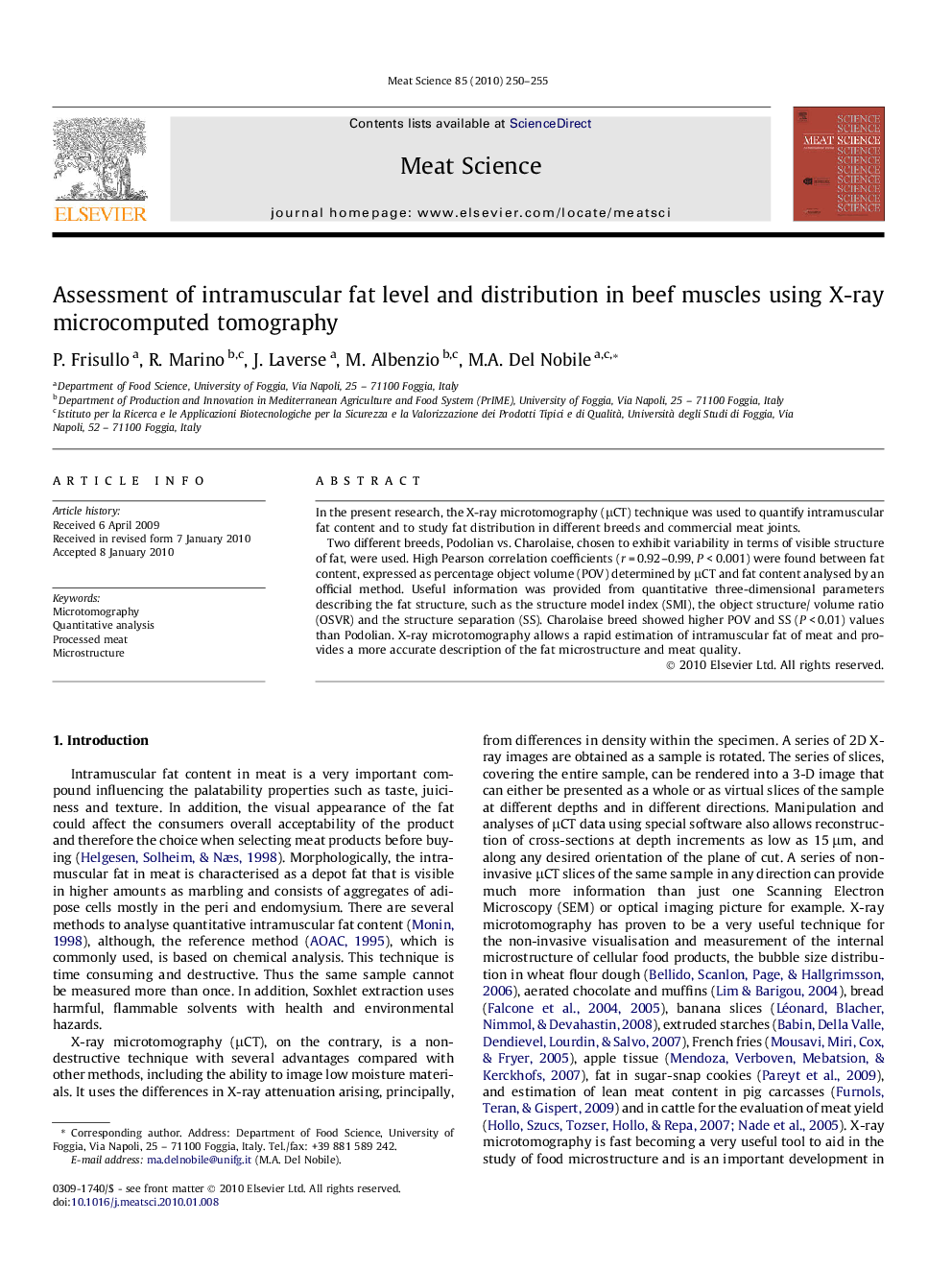 Assessment of intramuscular fat level and distribution in beef muscles using X-ray microcomputed tomography