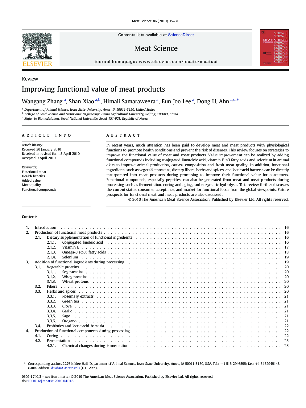 Improving functional value of meat products