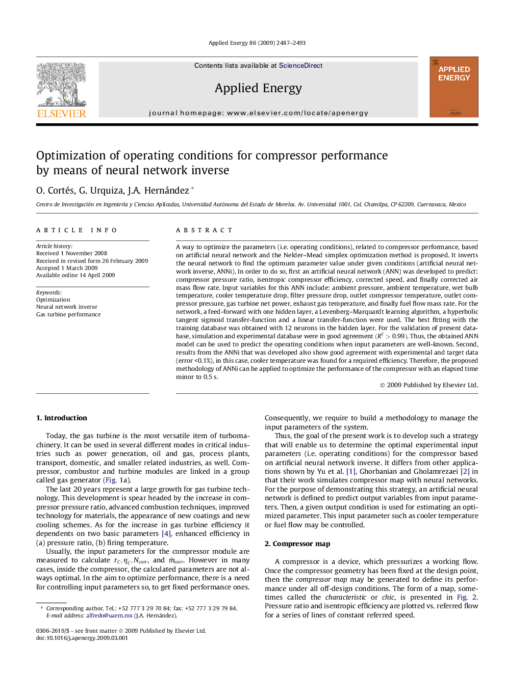 Optimization of operating conditions for compressor performance by means of neural network inverse