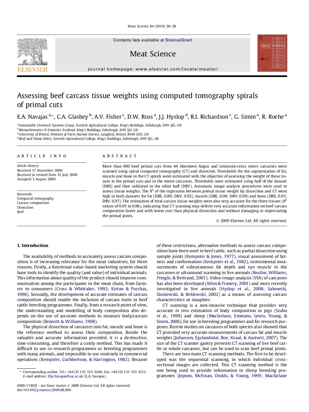 Assessing beef carcass tissue weights using computed tomography spirals of primal cuts