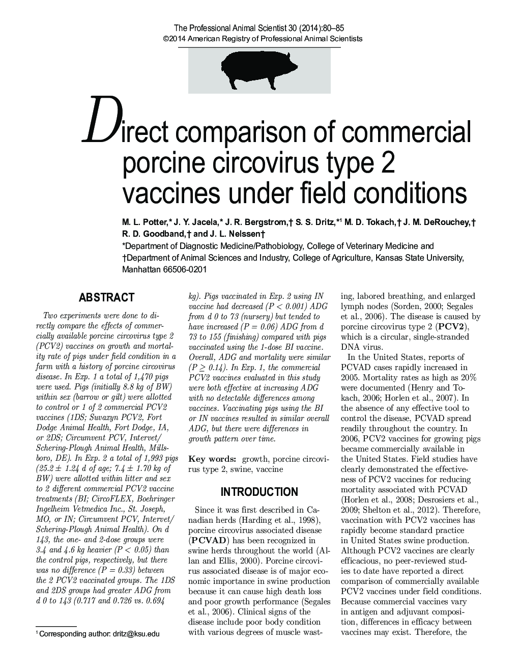 Direct comparison of commercial porcine circovirus type 2 vaccines under field conditions