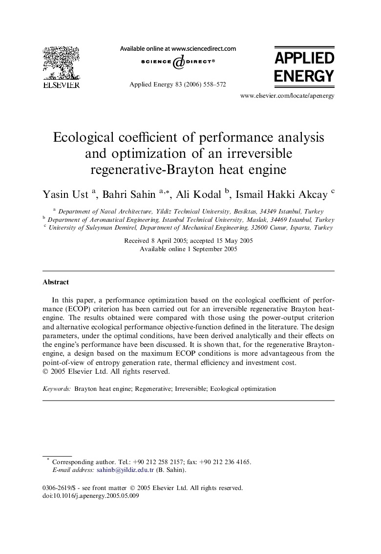 Ecological coefficient of performance analysis and optimization of an irreversible regenerative-Brayton heat engine