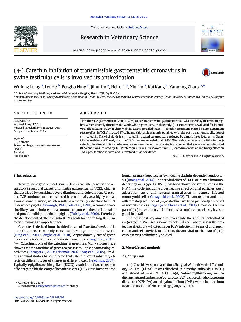 (+) - مهار کورتونی از گاستروانتریت کبدی پروتئینی در سلول های بیضه خوک شامل آنتی اکسید شدن آن می شود 