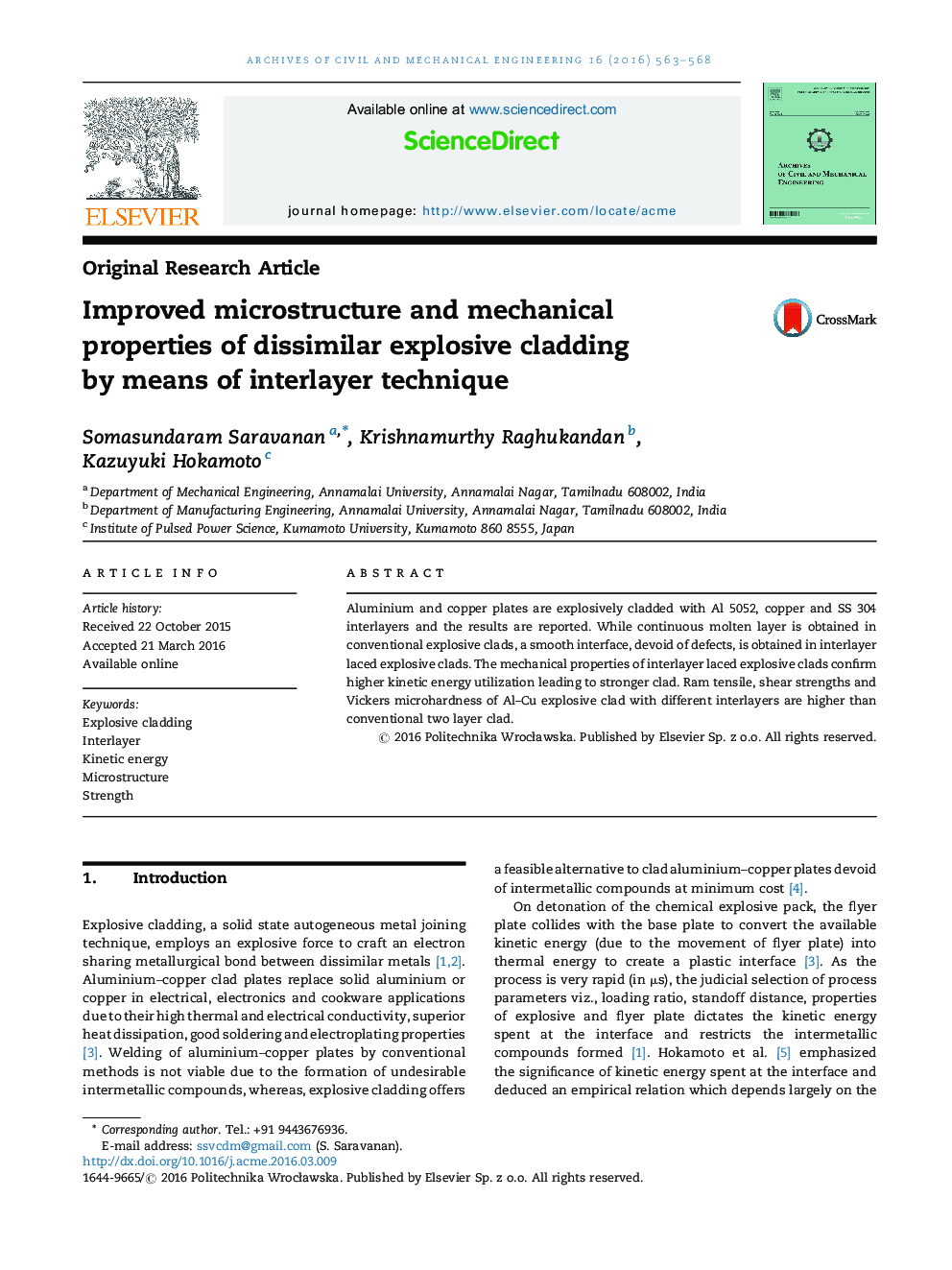Improved microstructure and mechanical properties of dissimilar explosive cladding by means of interlayer technique