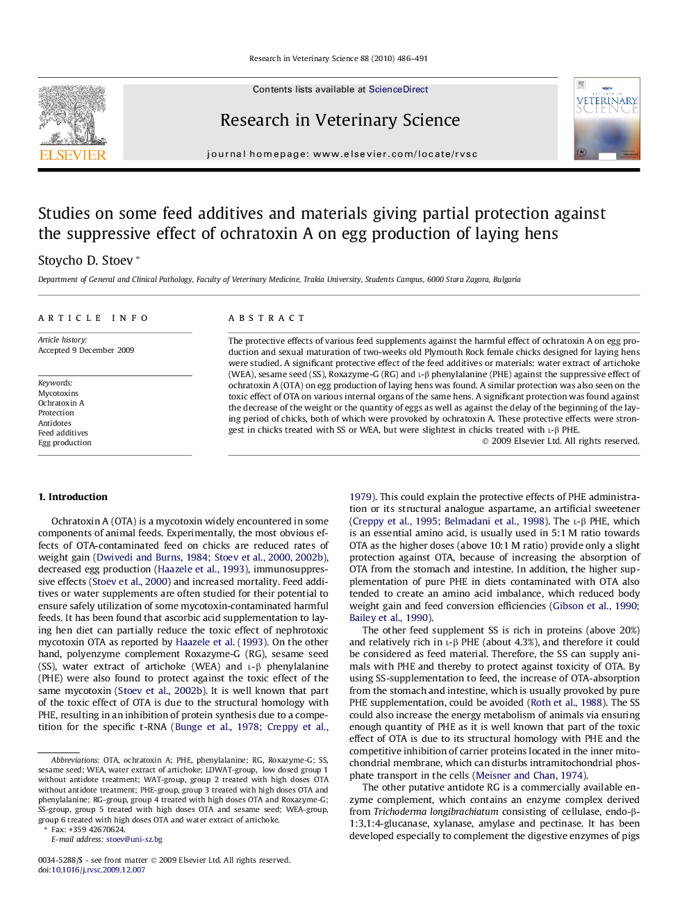 Studies on some feed additives and materials giving partial protection against the suppressive effect of ochratoxin A on egg production of laying hens