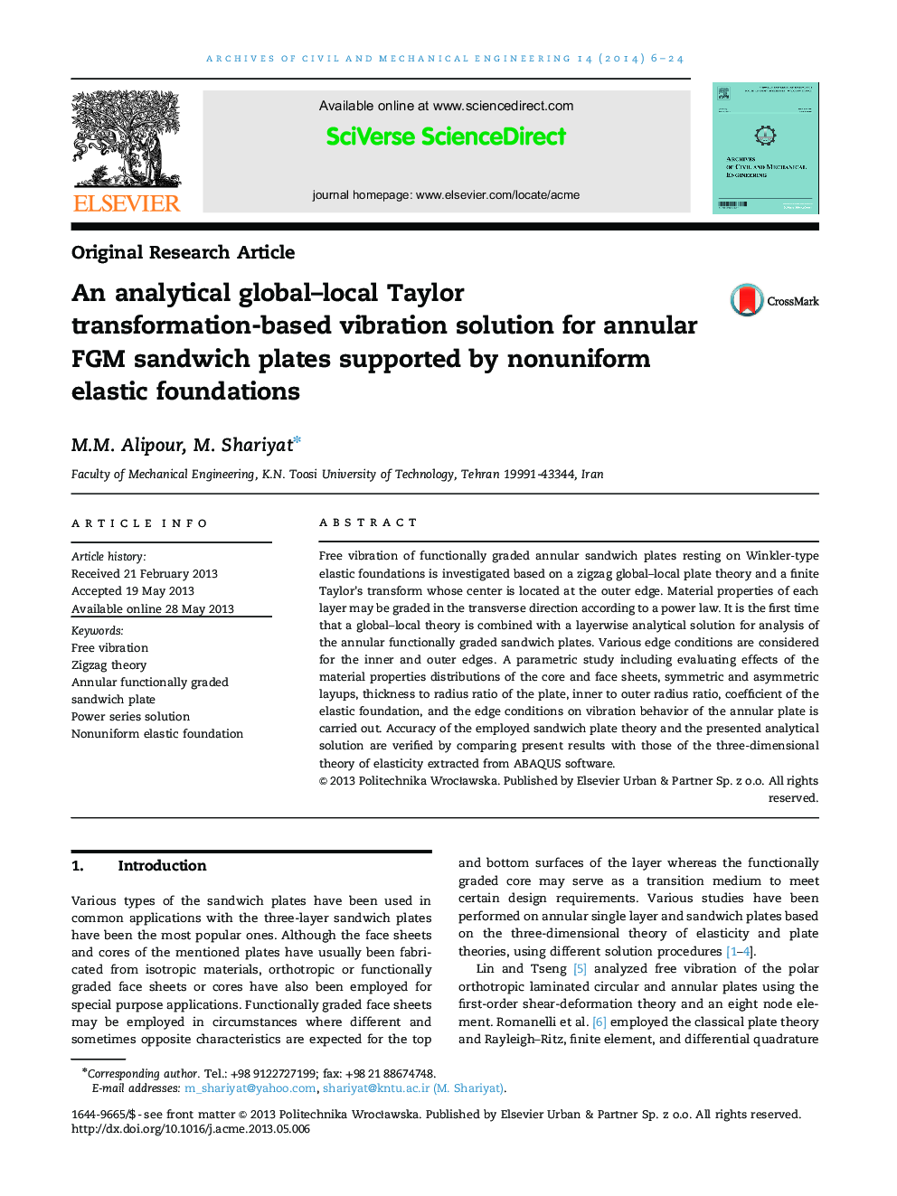 An analytical global–local Taylor transformation-based vibration solution for annular FGM sandwich plates supported by nonuniform elastic foundations