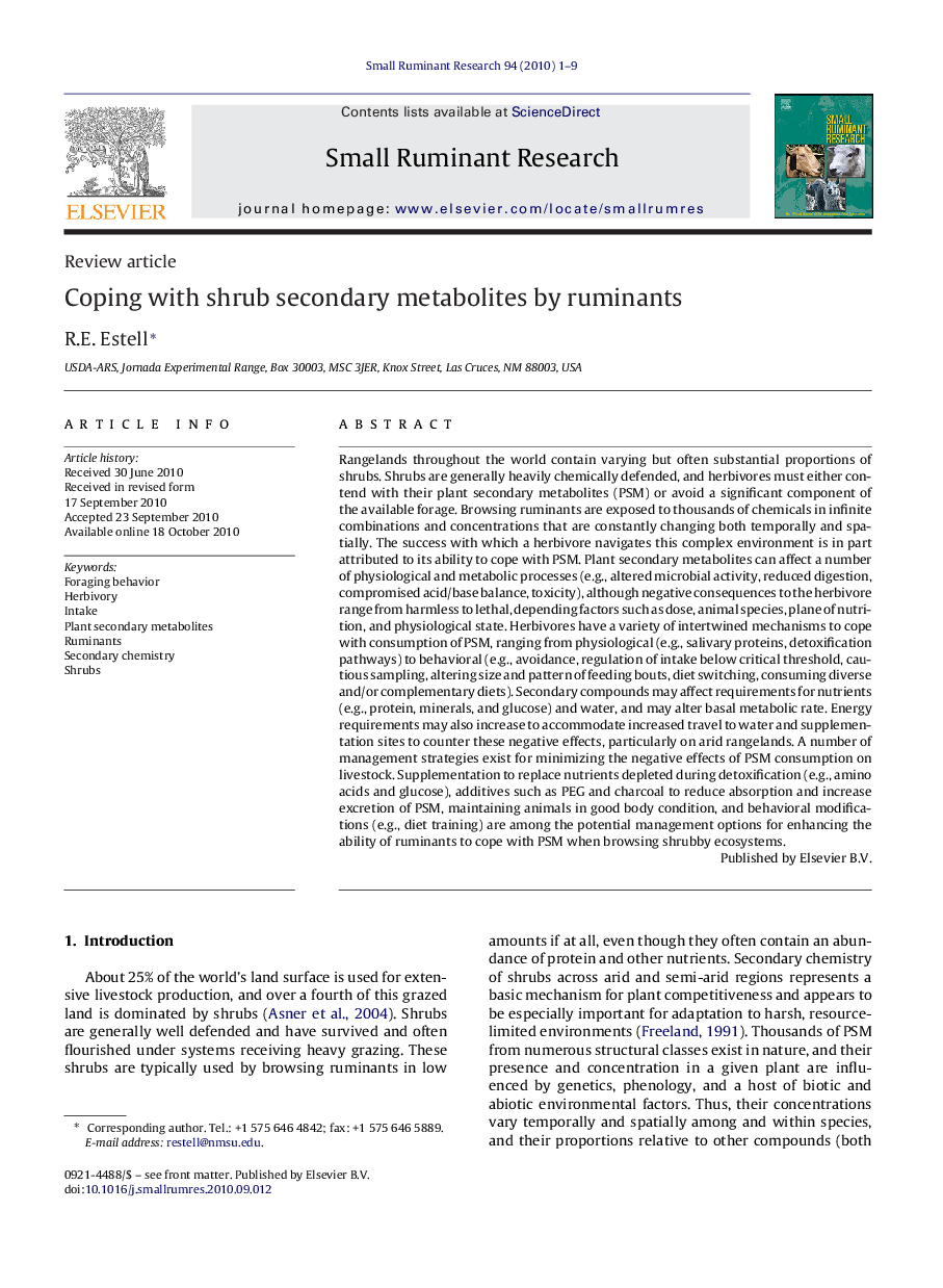 Coping with shrub secondary metabolites by ruminants