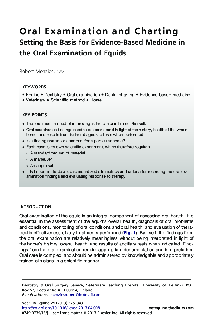 Oral Examination and Charting