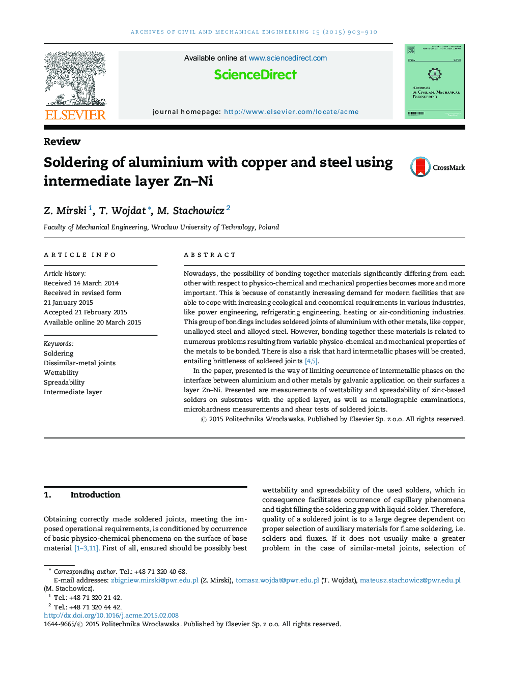 Soldering of aluminium with copper and steel using intermediate layer Zn–Ni