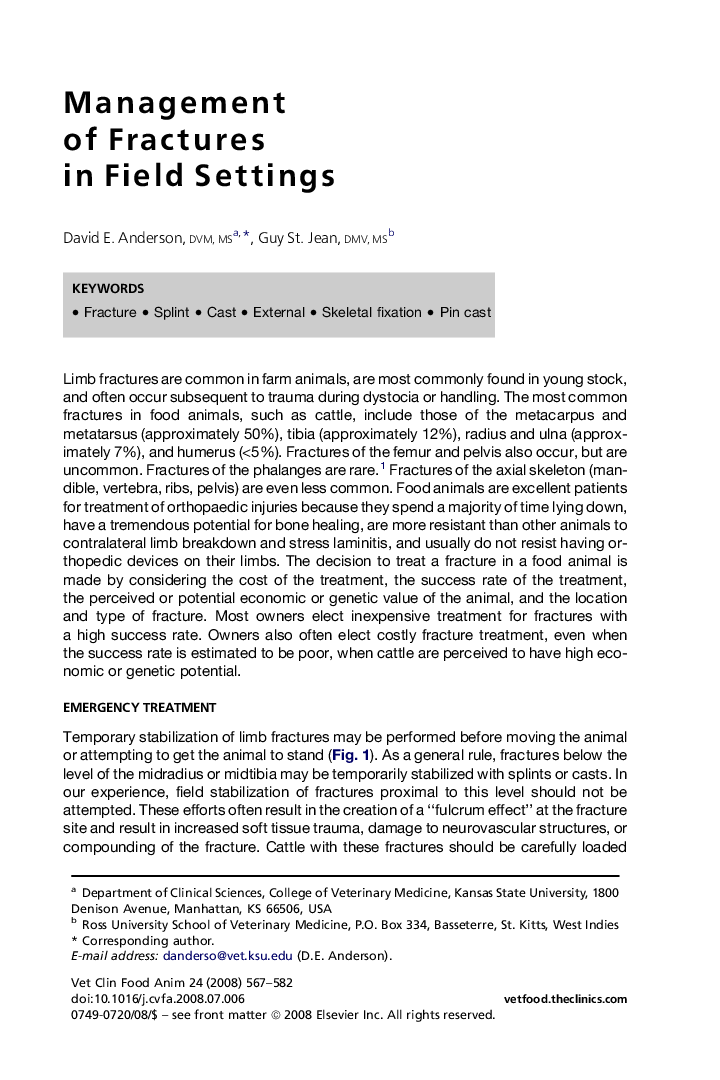 Management of Fractures in Field Settings