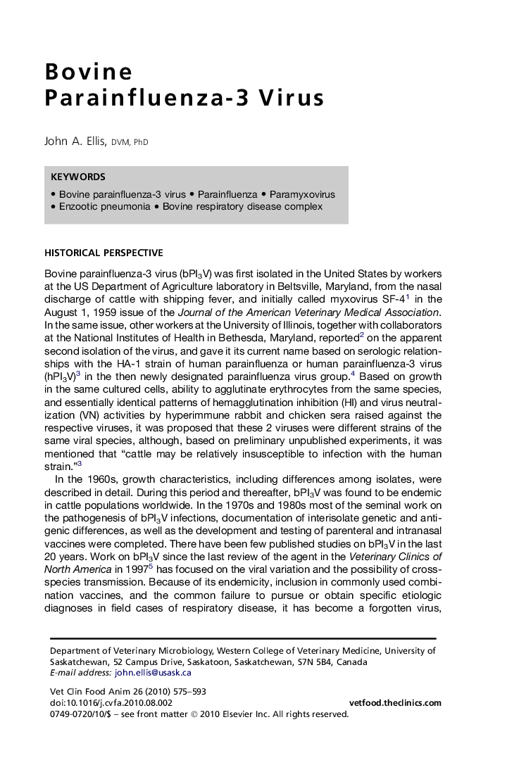 Bovine Parainfluenza-3 Virus