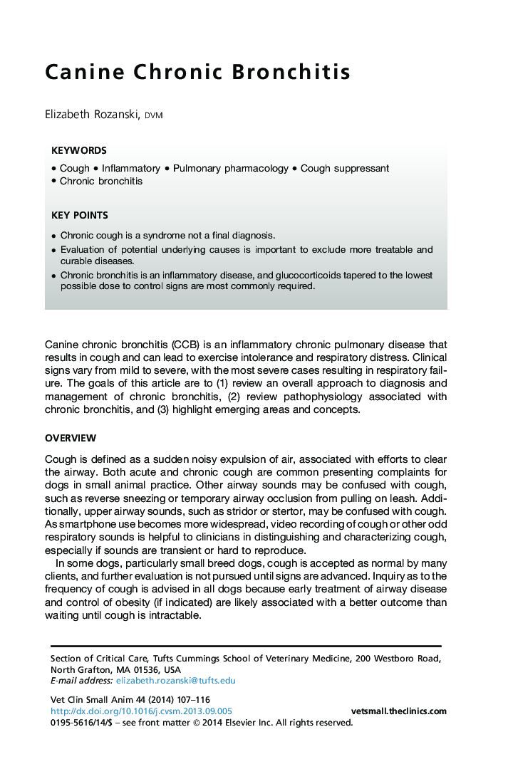 Canine Chronic Bronchitis