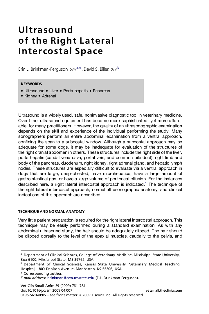 Ultrasound of the Right Lateral Intercostal Space