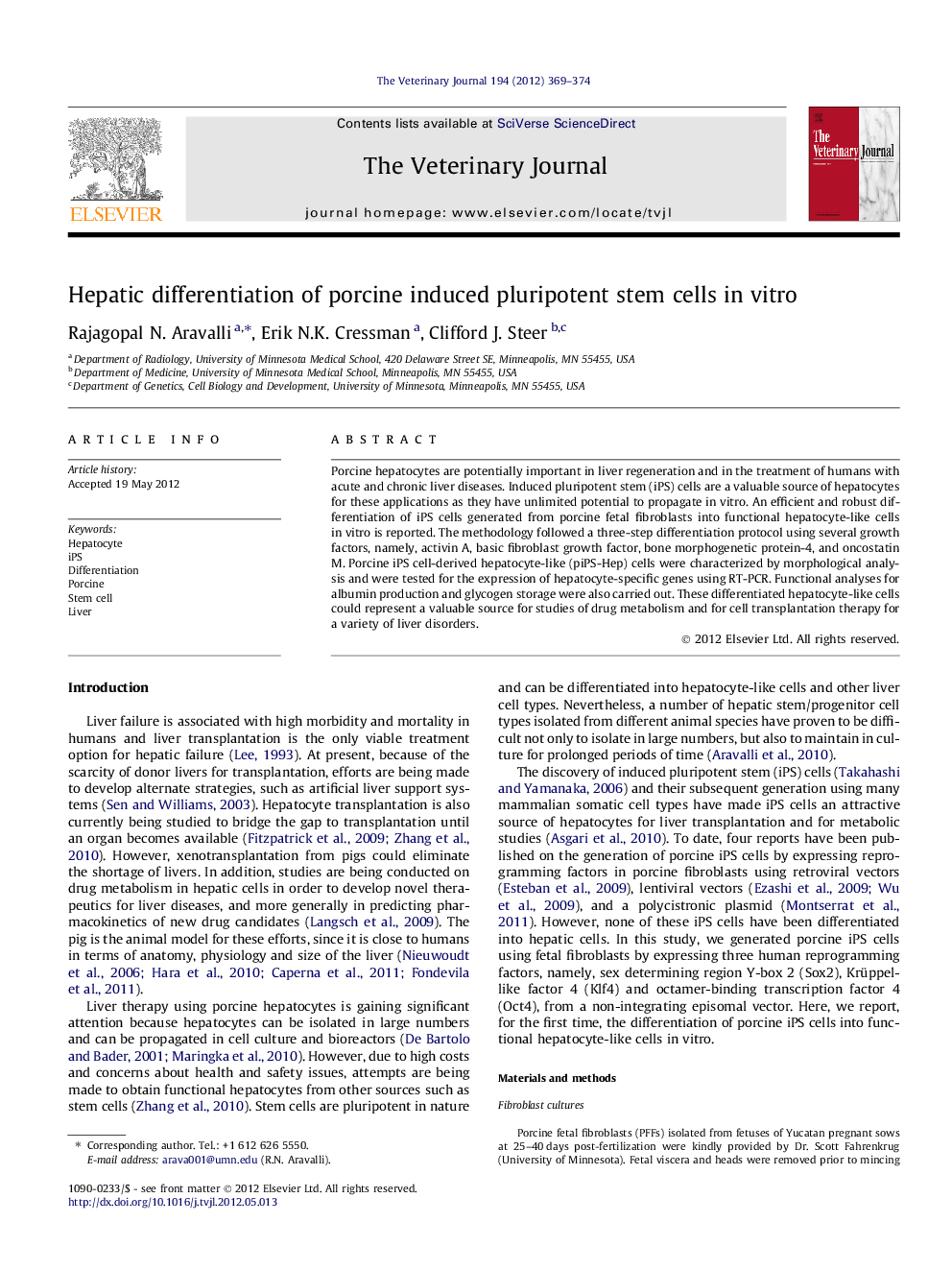 Hepatic differentiation of porcine induced pluripotent stem cells in vitro