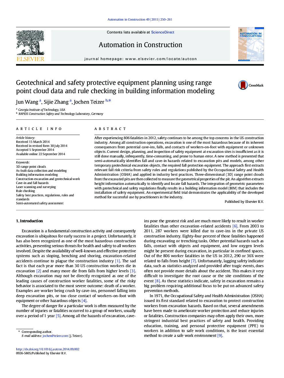 Geotechnical and safety protective equipment planning using range point cloud data and rule checking in building information modeling