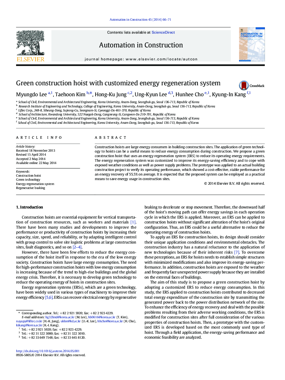 Green construction hoist with customized energy regeneration system