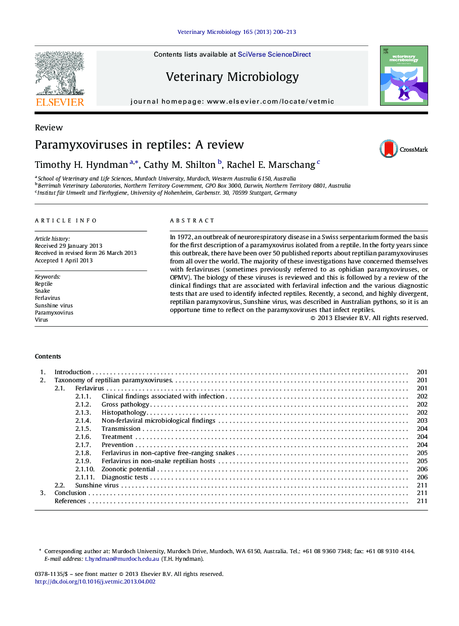 Paramyxoviruses in reptiles: A review