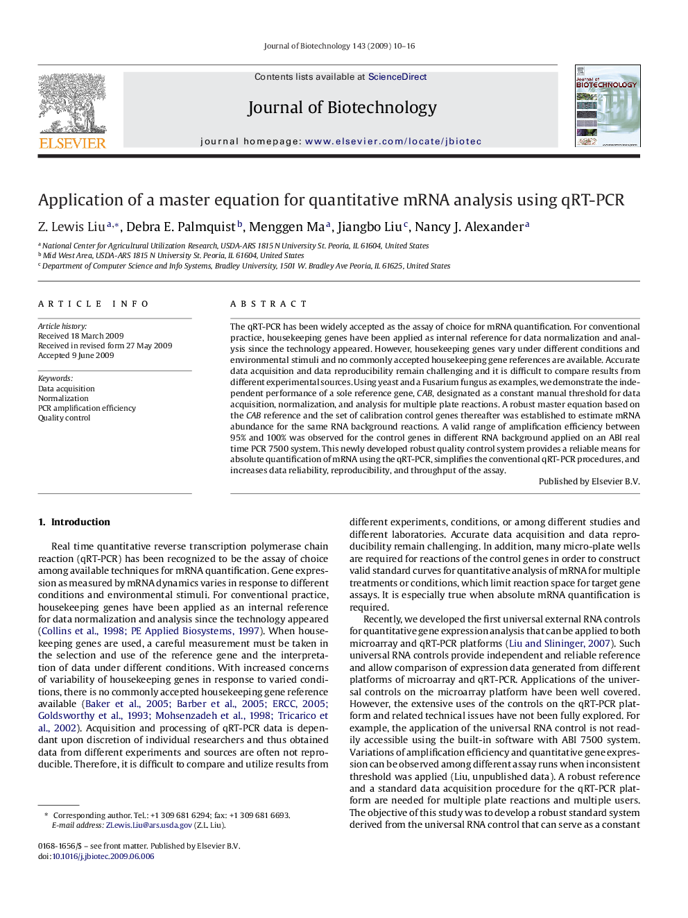 Application of a master equation for quantitative mRNA analysis using qRT-PCR