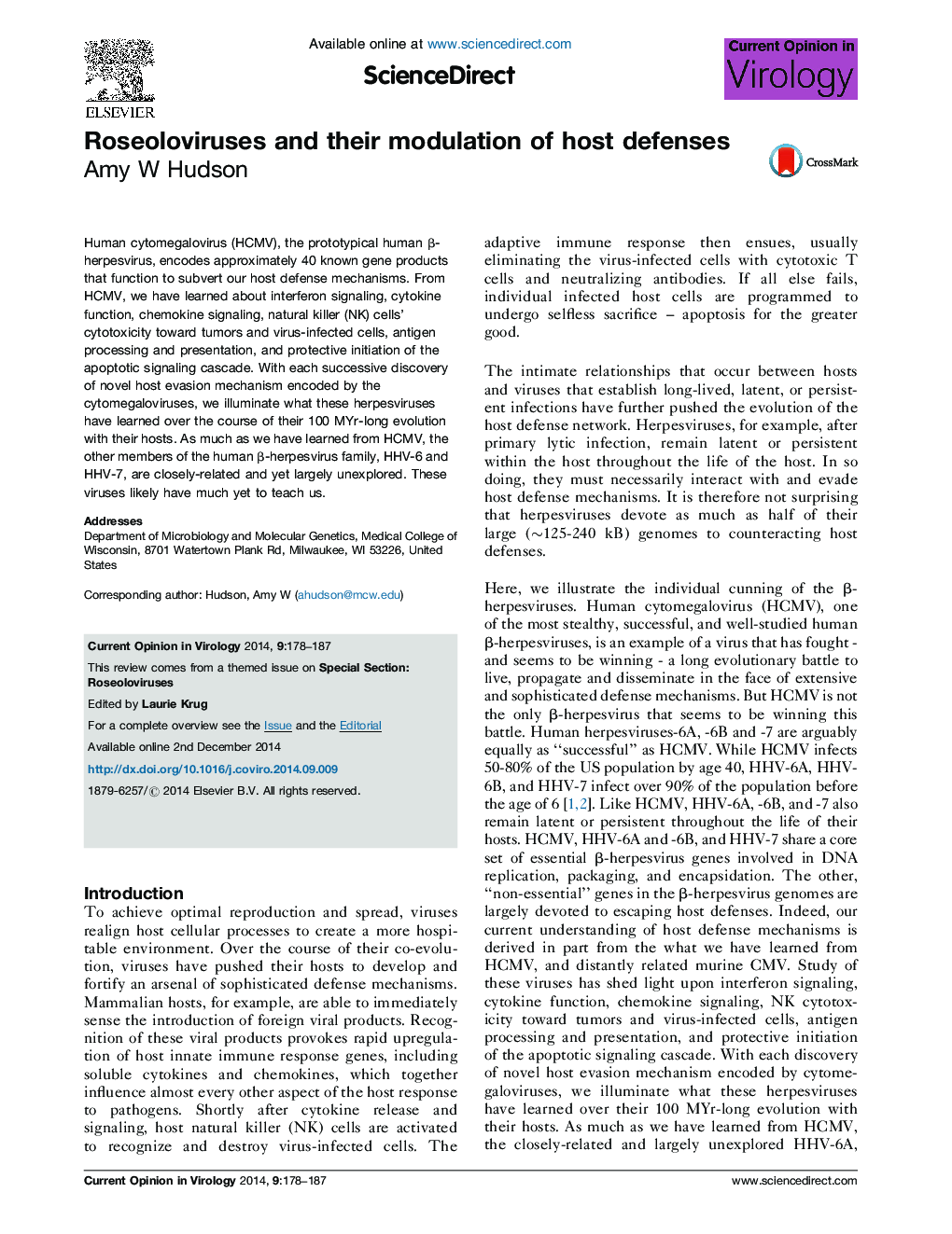 Roseoloviruses and their modulation of host defenses