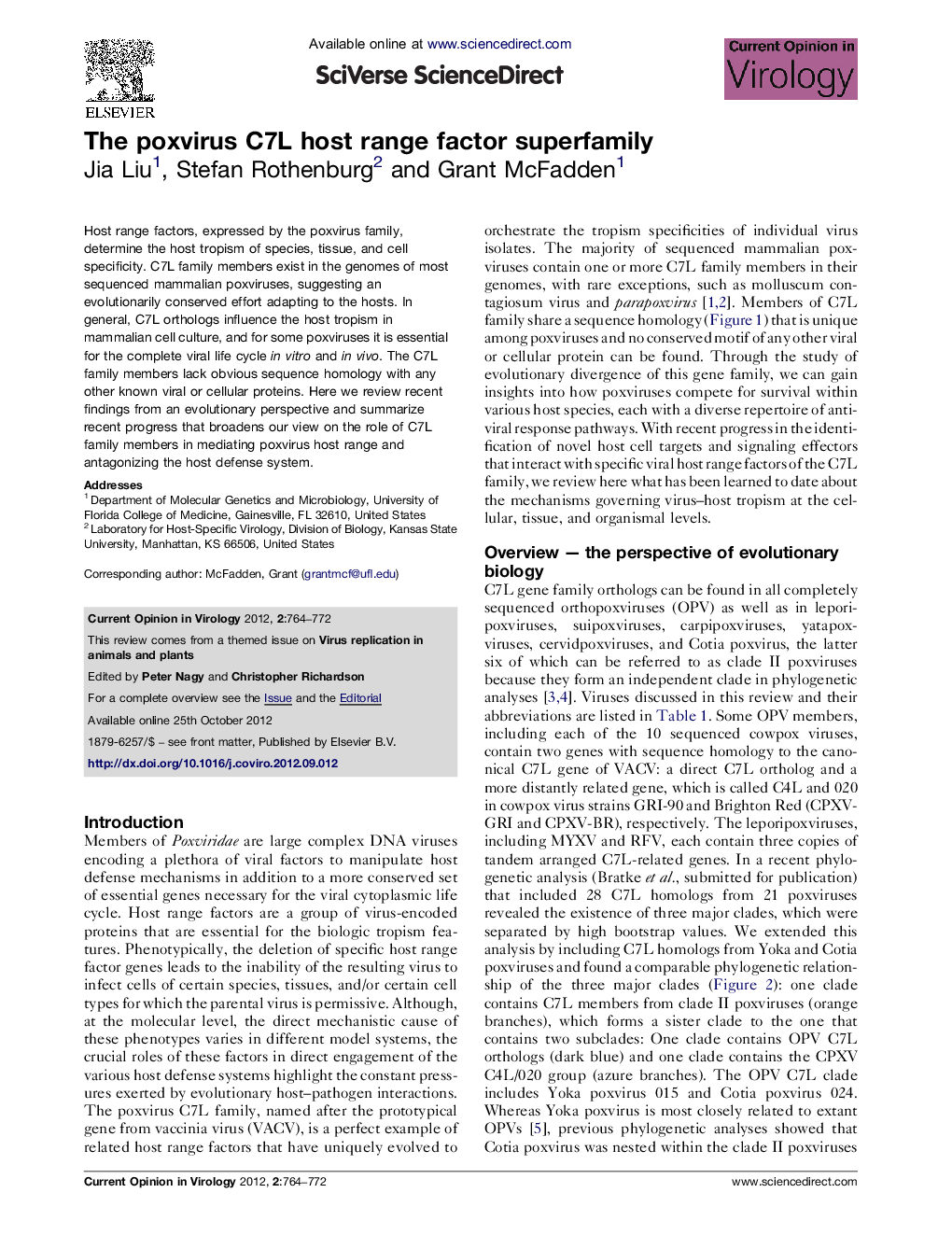 The poxvirus C7L host range factor superfamily