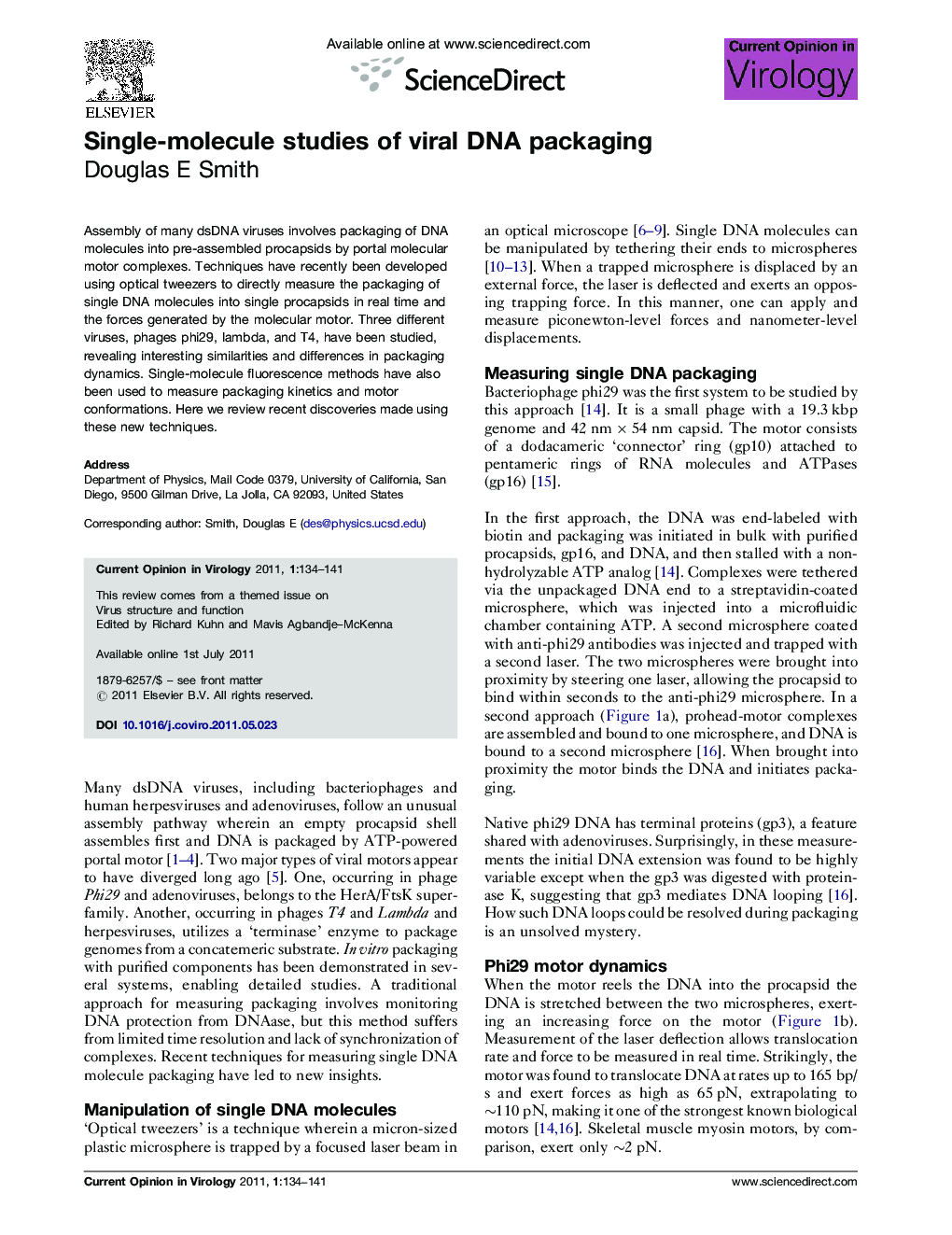 Single-molecule studies of viral DNA packaging