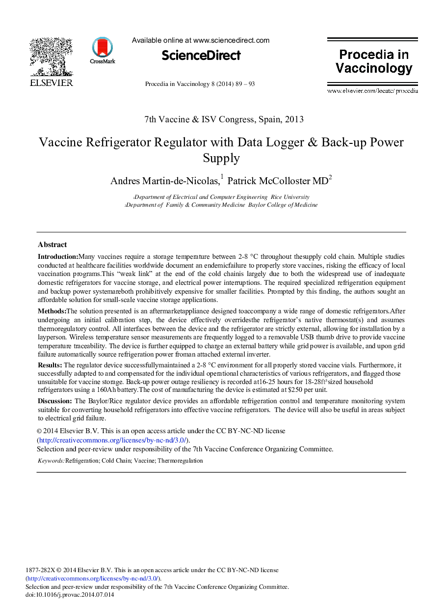 Vaccine Refrigerator Regulator with Data Logger & Back-up Power Supply 