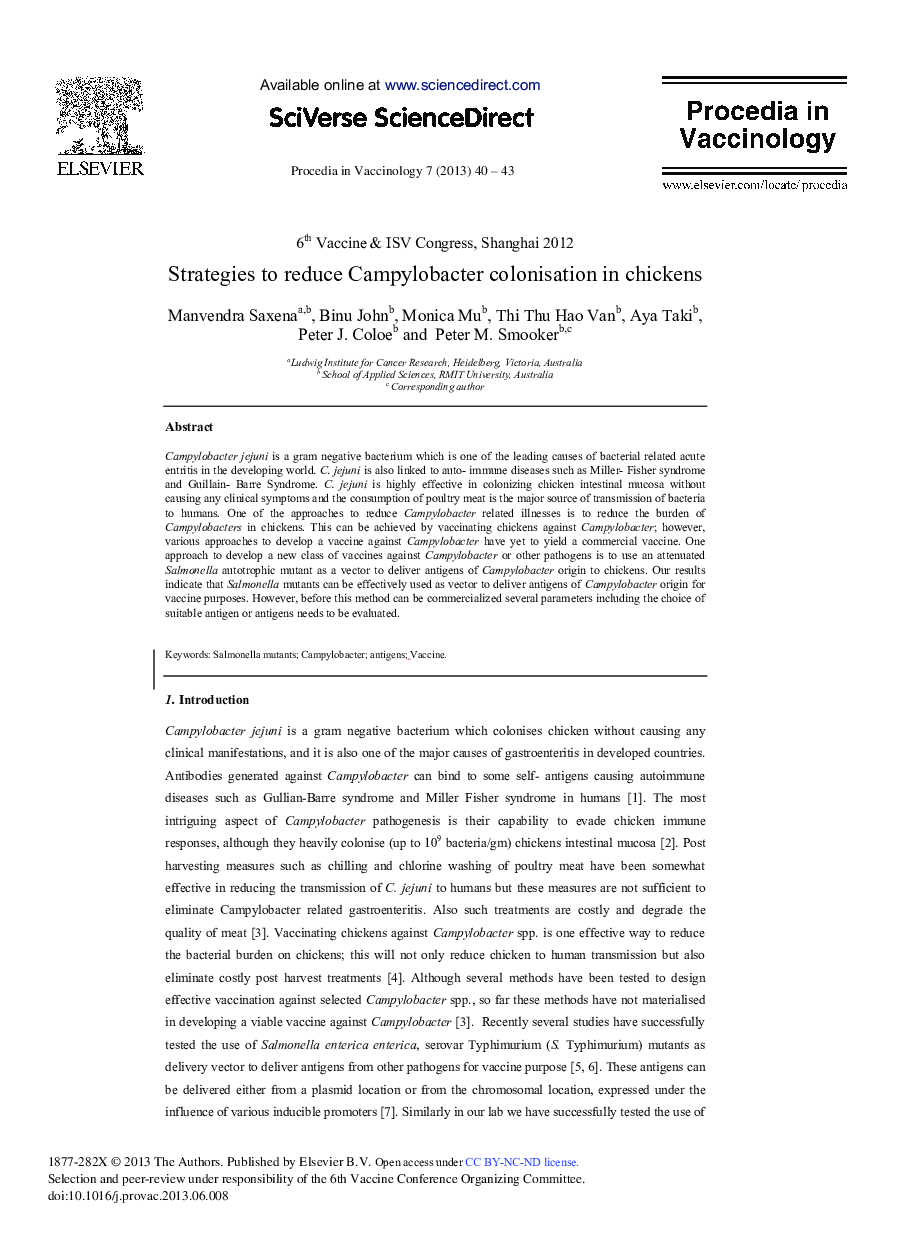 Strategies to Reduce Campylobacter Colonisation in Chickens 