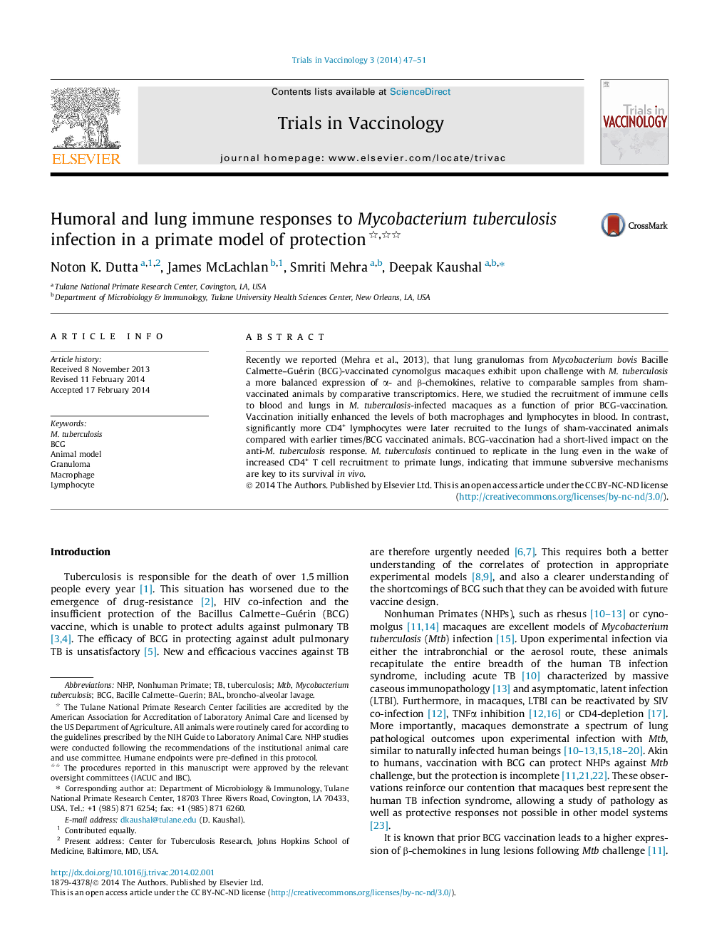 Humoral and lung immune responses to Mycobacterium tuberculosis infection in a primate model of protection 