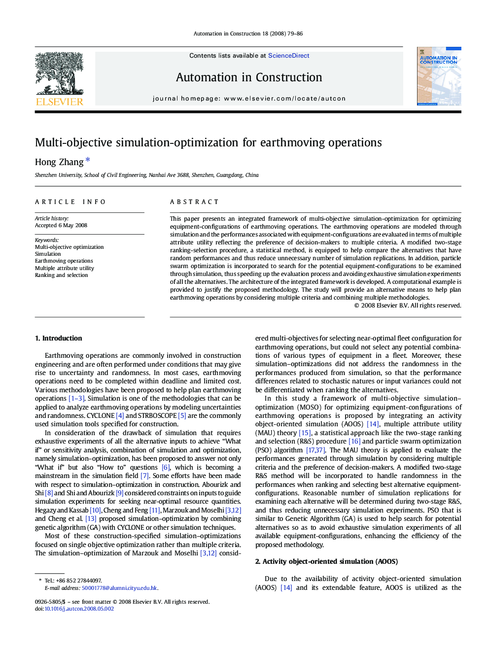 Multi-objective simulation-optimization for earthmoving operations