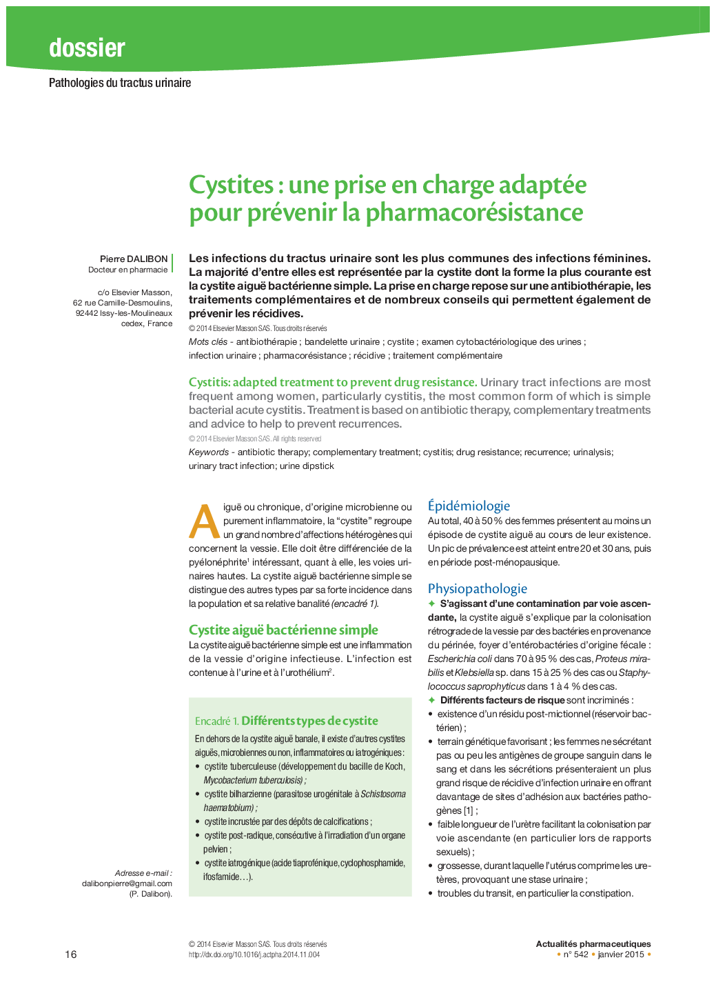 Cystites : une prise en charge adaptée pour prévenir la pharmacorésistance