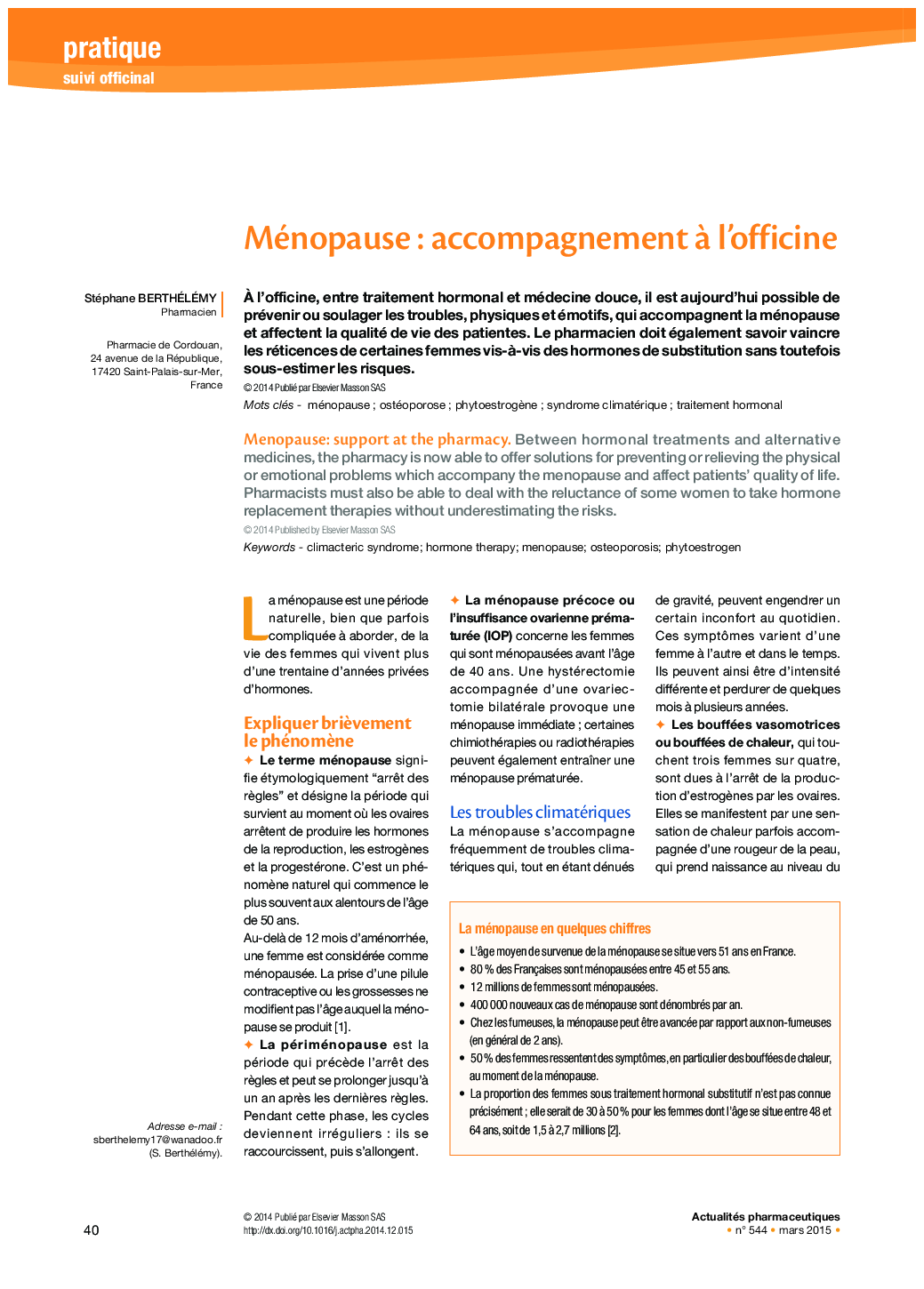 Ménopause : accompagnement à l’officine