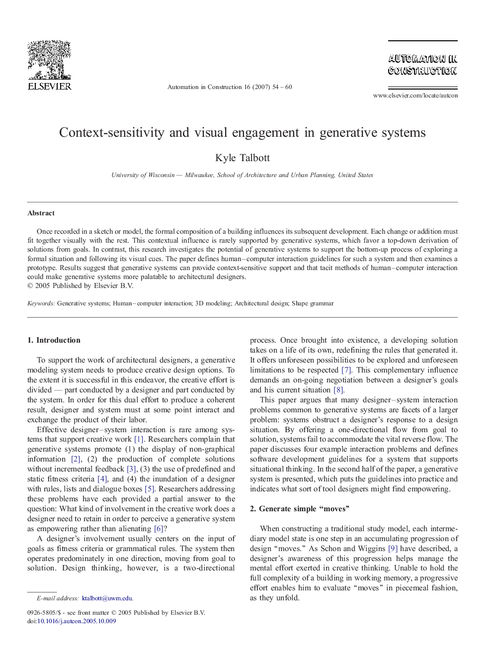 Context-sensitivity and visual engagement in generative systems