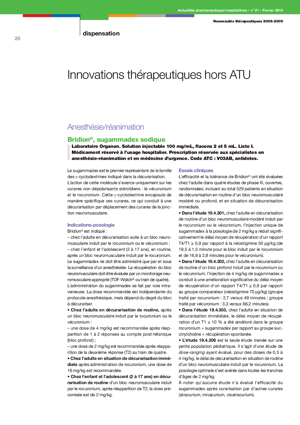 Innovations thérapeutiques hors ATU