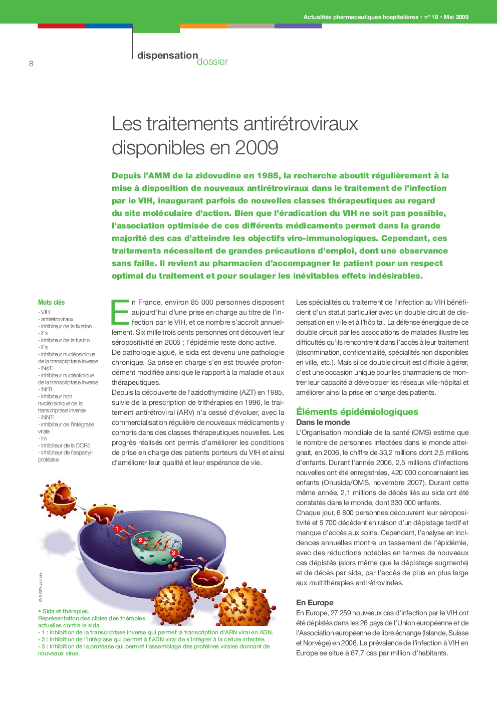Les traitements antirétroviraux disponibles en 2009