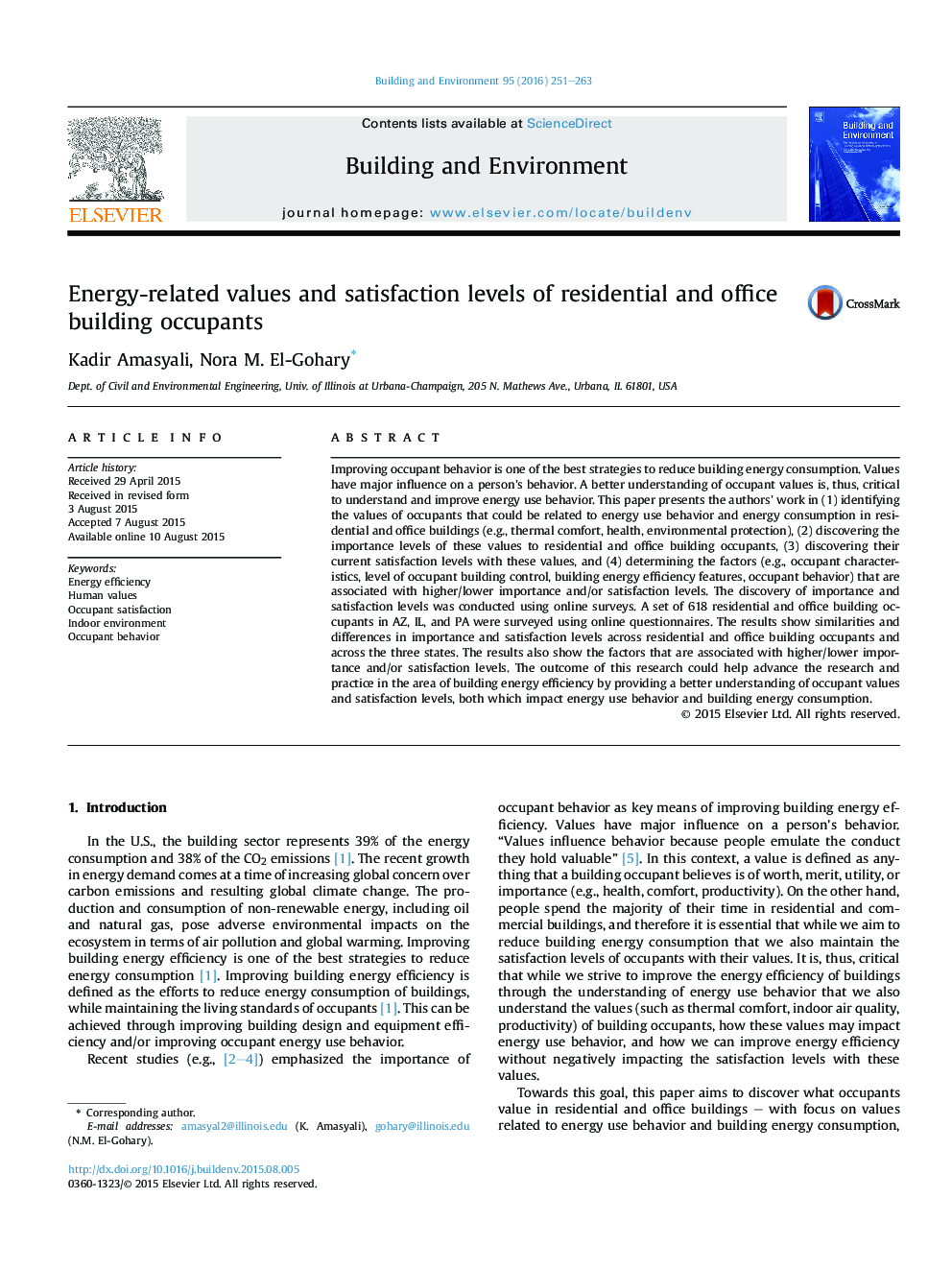 Energy-related values and satisfaction levels of residential and office building occupants