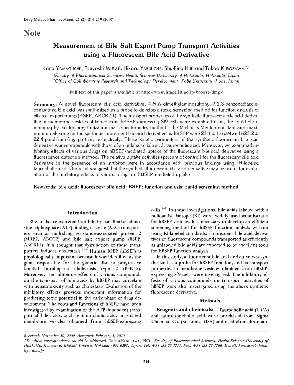Measurement of Bile Salt Export Pump Transport Activities using a Fluorescent Bile Acid Derivative