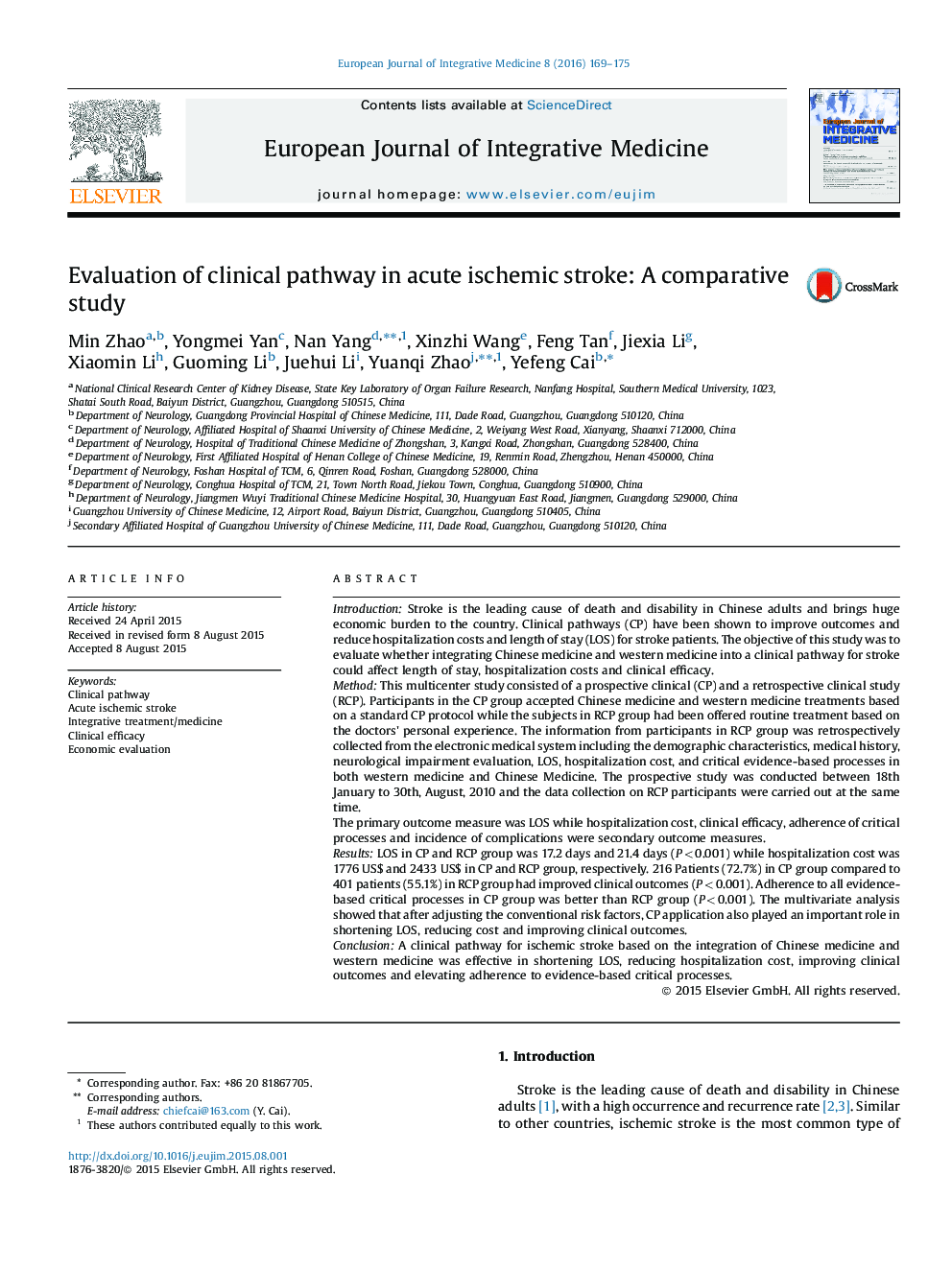 Evaluation of clinical pathway in acute ischemic stroke: A comparative study