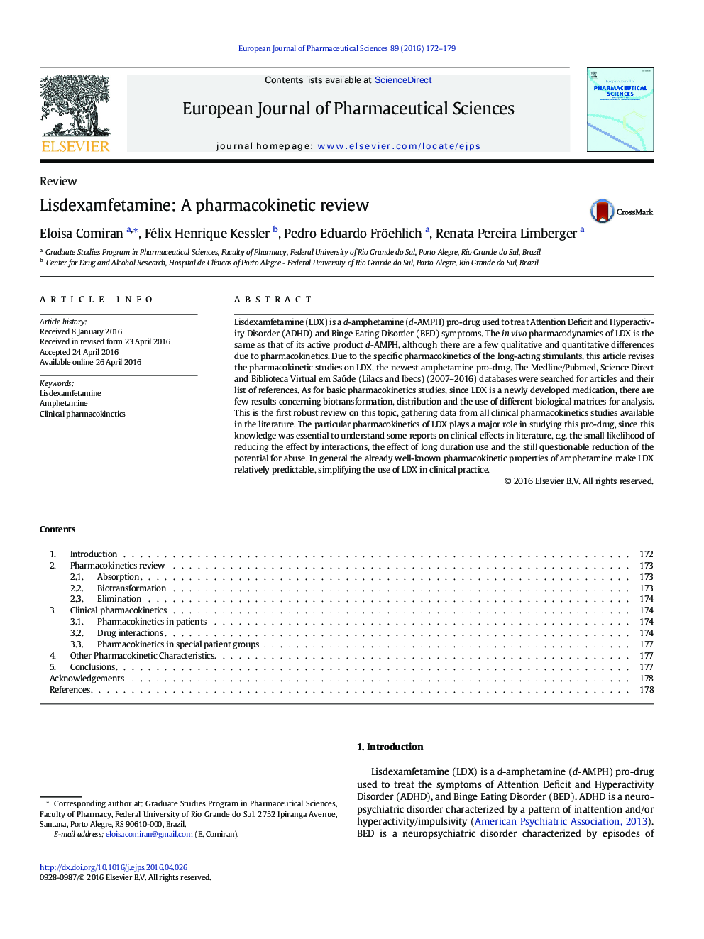 Lisdexamfetamine: A pharmacokinetic review