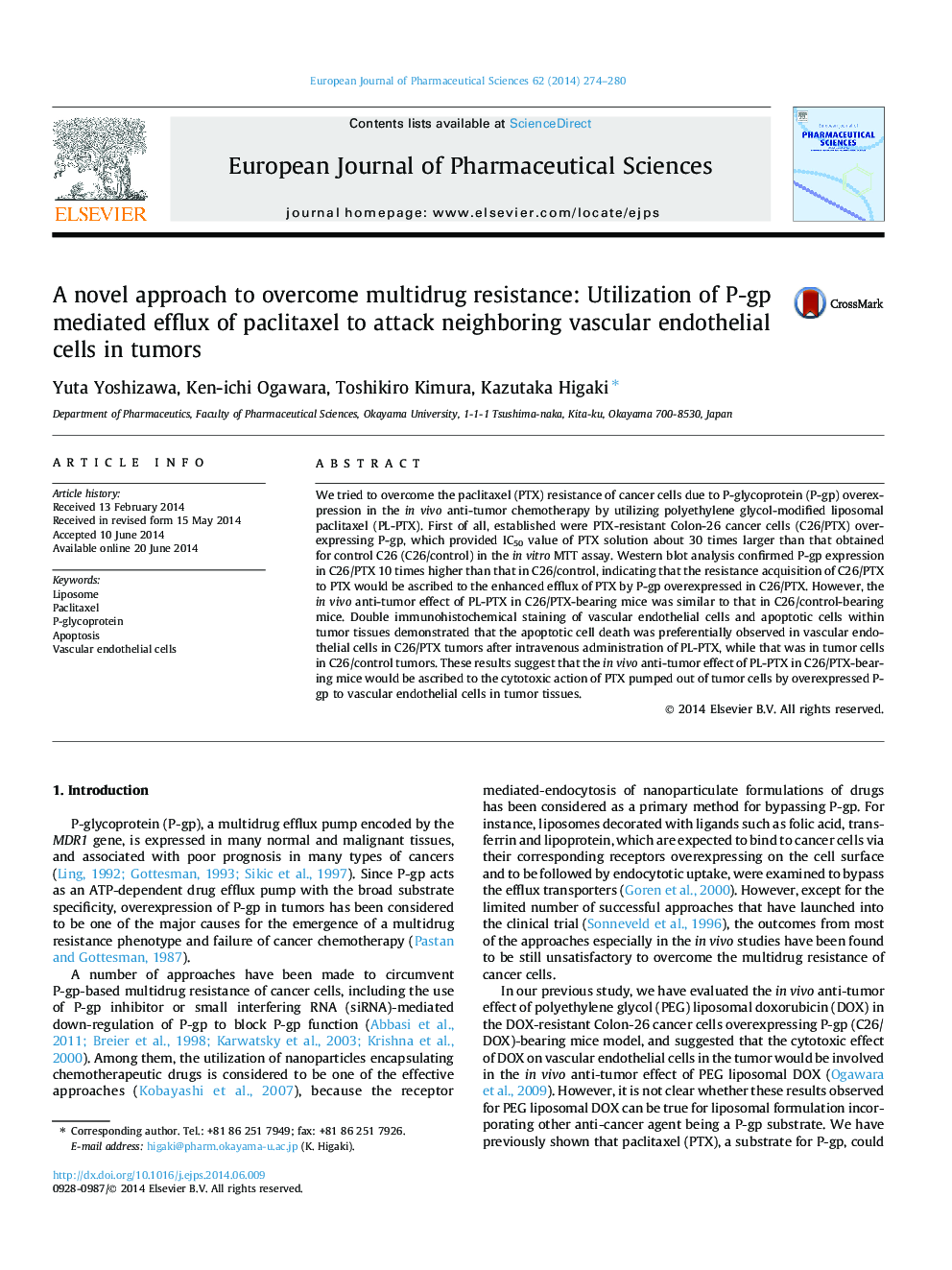 A novel approach to overcome multidrug resistance: Utilization of P-gp mediated efflux of paclitaxel to attack neighboring vascular endothelial cells in tumors