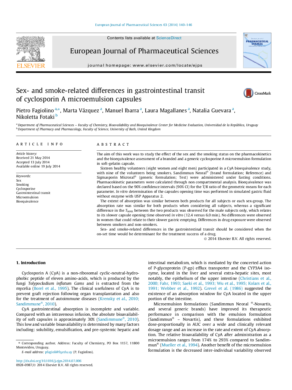 Sex- and smoke-related differences in gastrointestinal transit of cyclosporin A microemulsion capsules