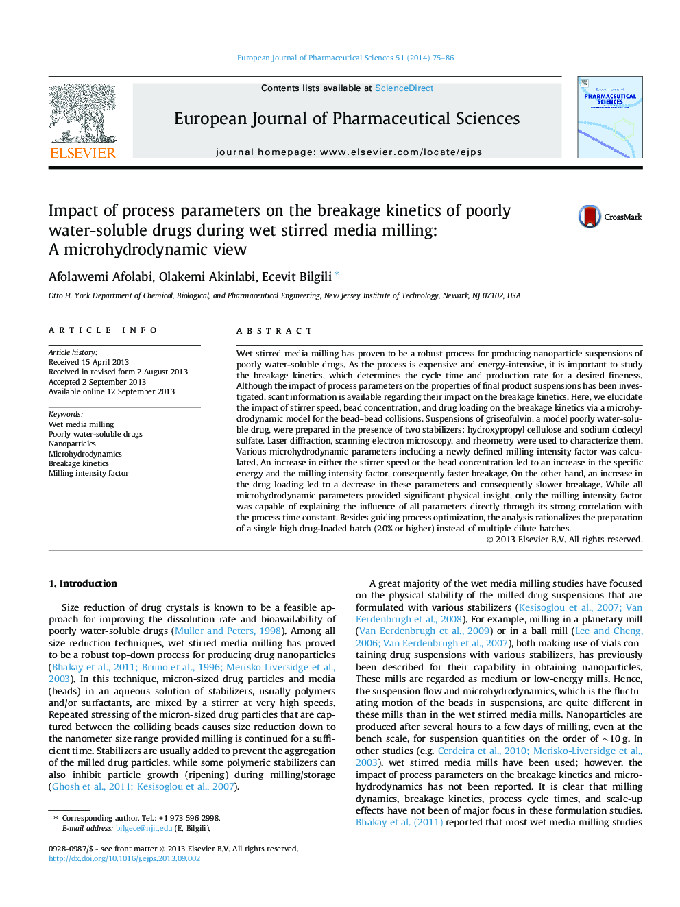 Impact of process parameters on the breakage kinetics of poorly water-soluble drugs during wet stirred media milling: A microhydrodynamic view