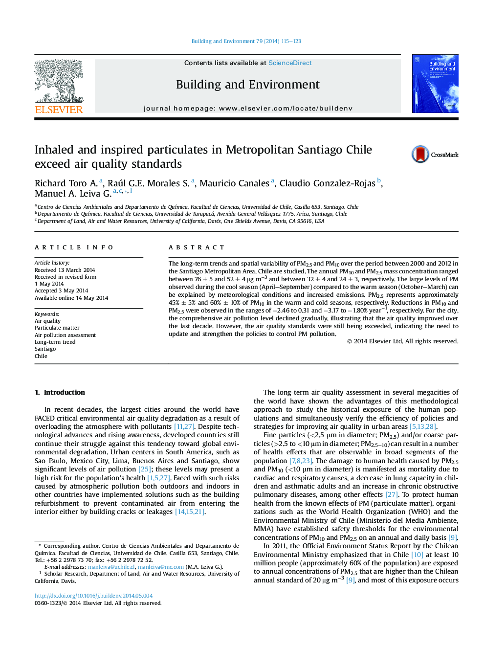 Inhaled and inspired particulates in Metropolitan Santiago Chile exceed air quality standards