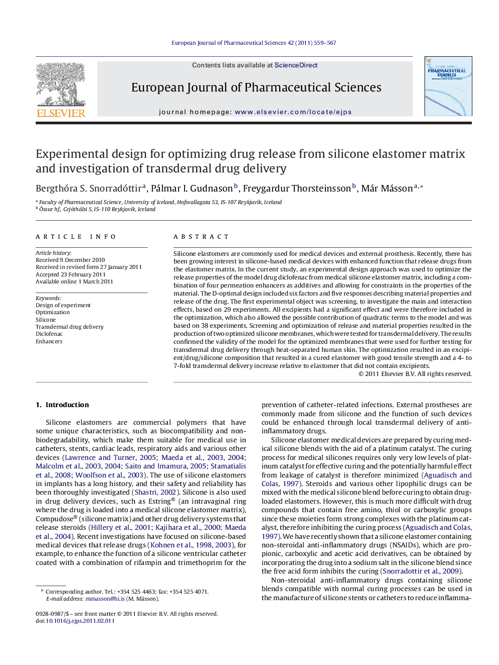 Experimental design for optimizing drug release from silicone elastomer matrix and investigation of transdermal drug delivery